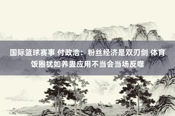 国际篮球赛事 付政浩：粉丝经济是双刃剑 体育饭圈犹如养蛊应用不当会当场反噬