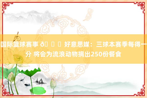 国际篮球赛事 💜好意思媒：三球本赛季每得一分 将会为流浪动物捐出250份餐食