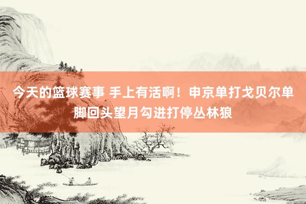 今天的篮球赛事 手上有活啊！申京单打戈贝尔单脚回头望月勾进打停丛林狼