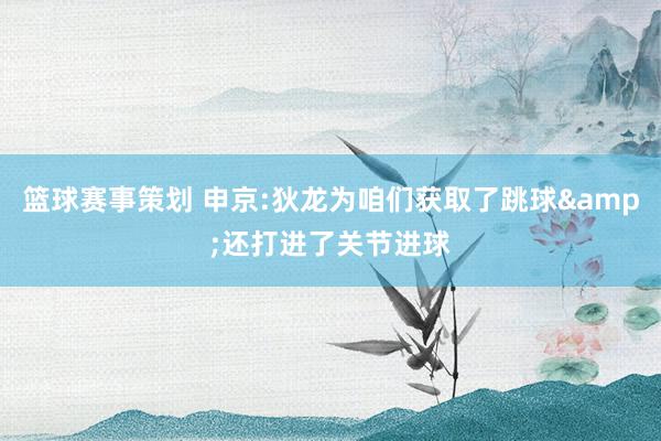 篮球赛事策划 申京:狄龙为咱们获取了跳球&还打进了关节进球