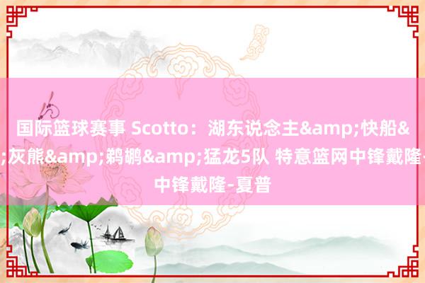 国际篮球赛事 Scotto：湖东说念主&快船&灰熊&鹈鹕&猛龙5队 特意篮网中锋戴隆-夏普